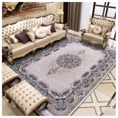 فرش ماشینی آنا مدل 700 طرح هالیدی زمینه فیلی