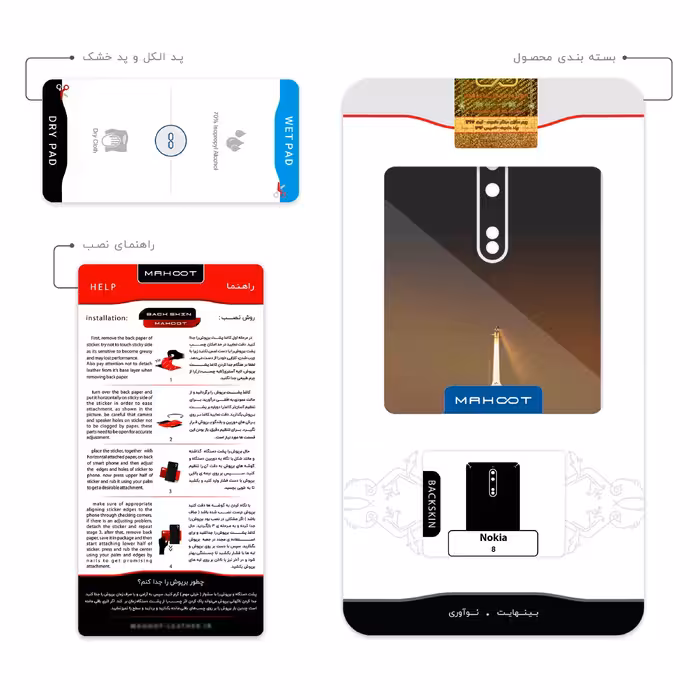 برچسب پوششی ماهوت مدل tambour مناسب برای گوشی موبایل نوکیا 8