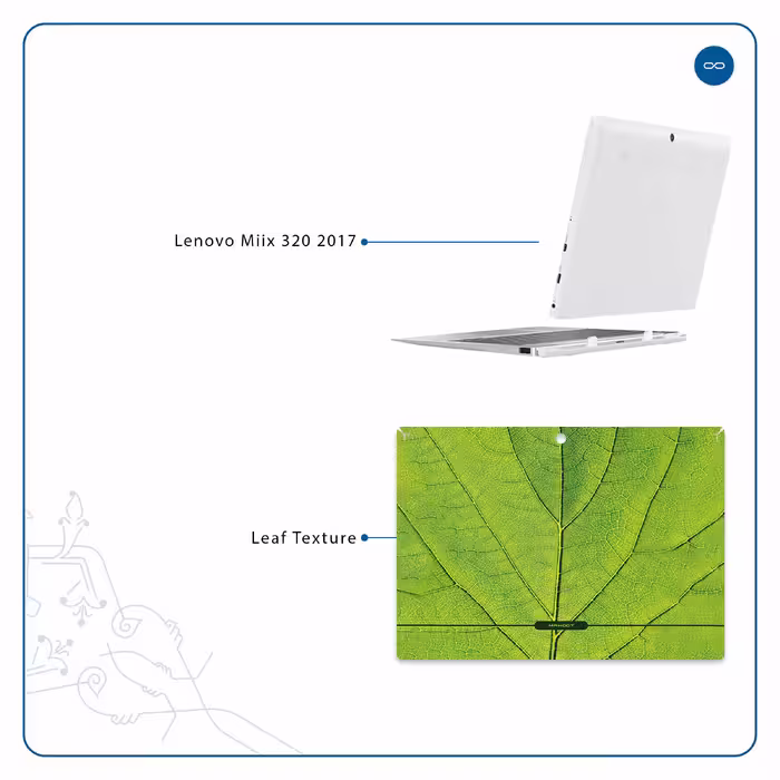 برچسب پوششی ماهوت مدل Leaf-Texture مناسب برای تبلت لنوو Miix 320 2017