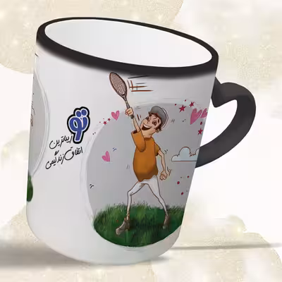 ماگ حرارتی مدل دسته قلبی طرح عاشقانه کد 193