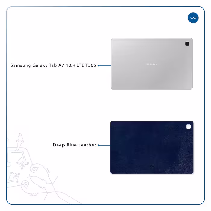برچسب پوششی ماهوت مدل Deep-Blue-Leather مناسب برای تبلت سامسونگ Galaxy Tab A7 10.4 LTE 2020 T505