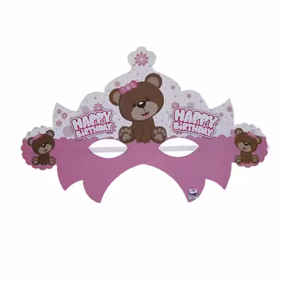 ابزار مهمانی مدل عینک تم تولد طرح خرس تدی بسته 6 عددی