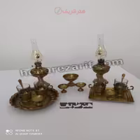 چراغ گردسوز و چایخوری تزئینی از جنس برنج