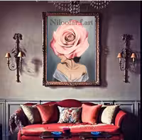 تابلو دکوراتیو رنگ روغن کارشده با ورق طلا کد 68