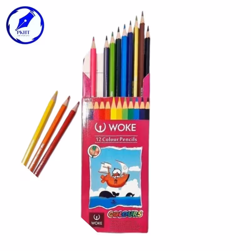 مداد رنگی 12 رنگ مقوایی ووک عمده