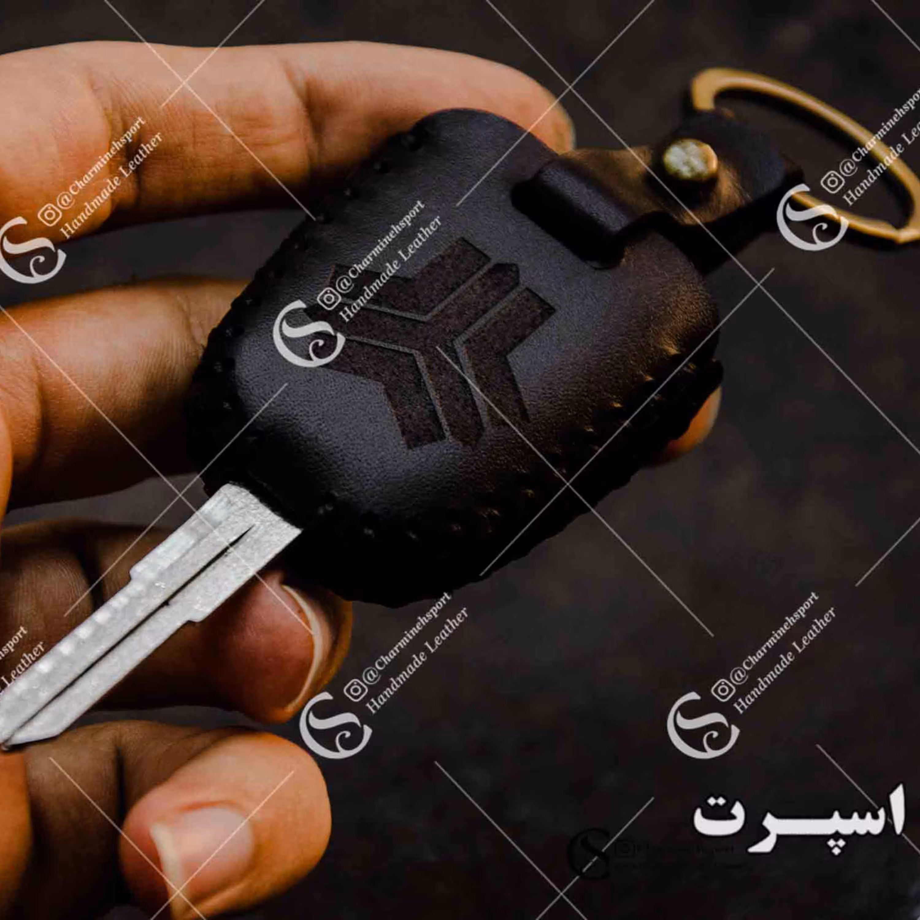 جاسوییچی چرم طبیعی گاوی مشکی مناسب سایپا پراید . کوییک .ساینا . تیبا2 