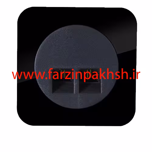 پریز تلفن سوکت دوقلو (4خط) توکار دلند مدل آدا پلکسی قاب مشکی