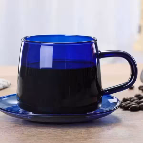 فنجان نعبلکی چایخوری کلاسیک آبی B198