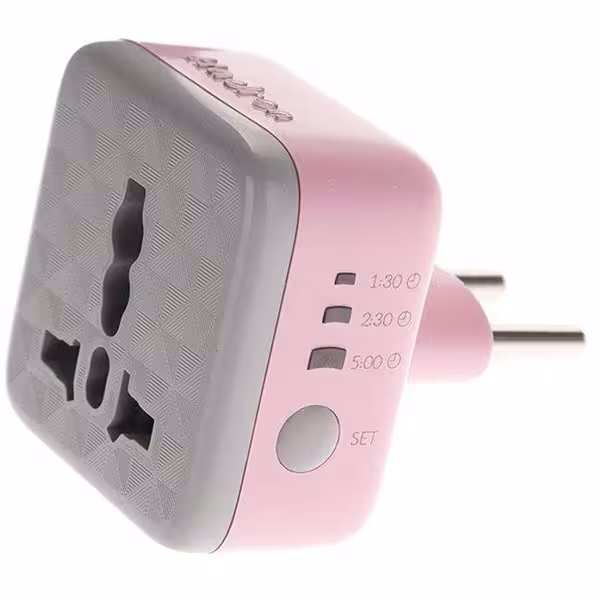 Hadron EU Stabilizer Power Plug Adapter with Timer – Pink