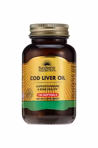 کپسول روغن کبد ماهی بدون گلوتن Sunshine Nutrition - بسته 100 عددی
