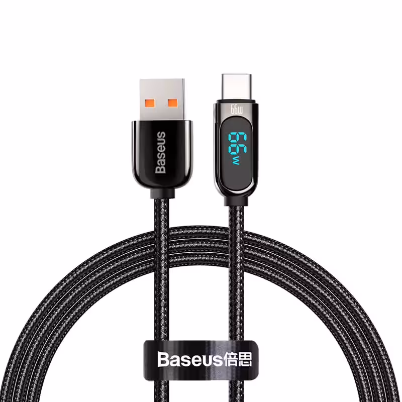کابل تبدیل USB به USB-C باسئوس مدل Digital Display 66w طول 1 متر
