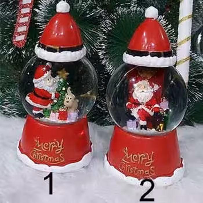 گوی موزیکال چراغ دار کریسمس کلاه دار فول