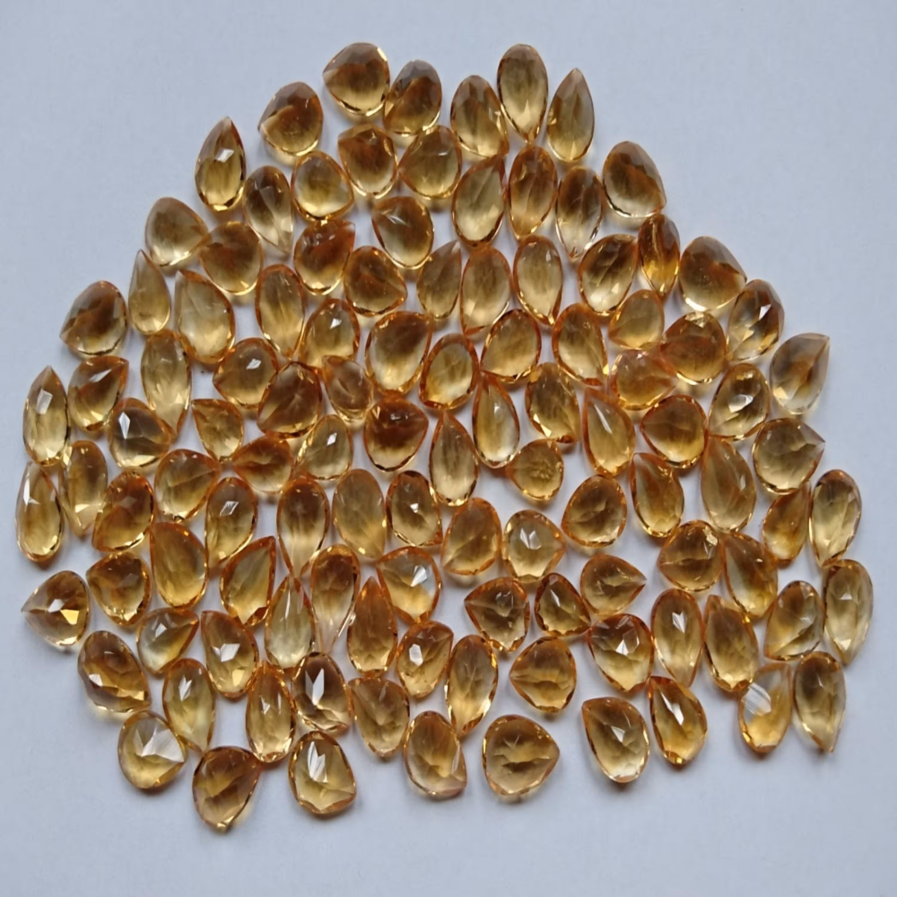 نگین های سیترین معدنی (تراش فست اشکی) (1)