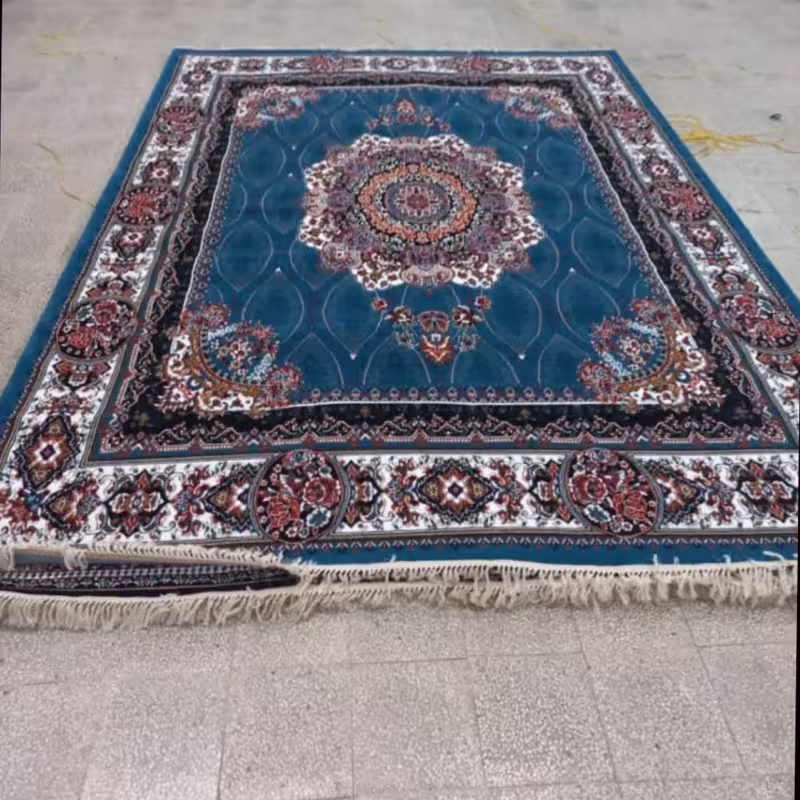 فرش ماشینی 9متری دودی بی سی اف نقشه آهو وتنوع رنگ