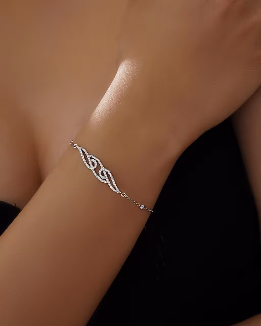 دستبند وارداتی جواهری نقره زنانه کد 30265