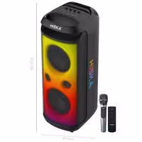 اسپیکر چمدانی بی سیم قابل حمل هیسکا مدل 1018 همراه با میکروفون و ریموت کنترل