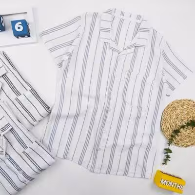 پیراهن کنفی راه دار پسرانه کد 10119