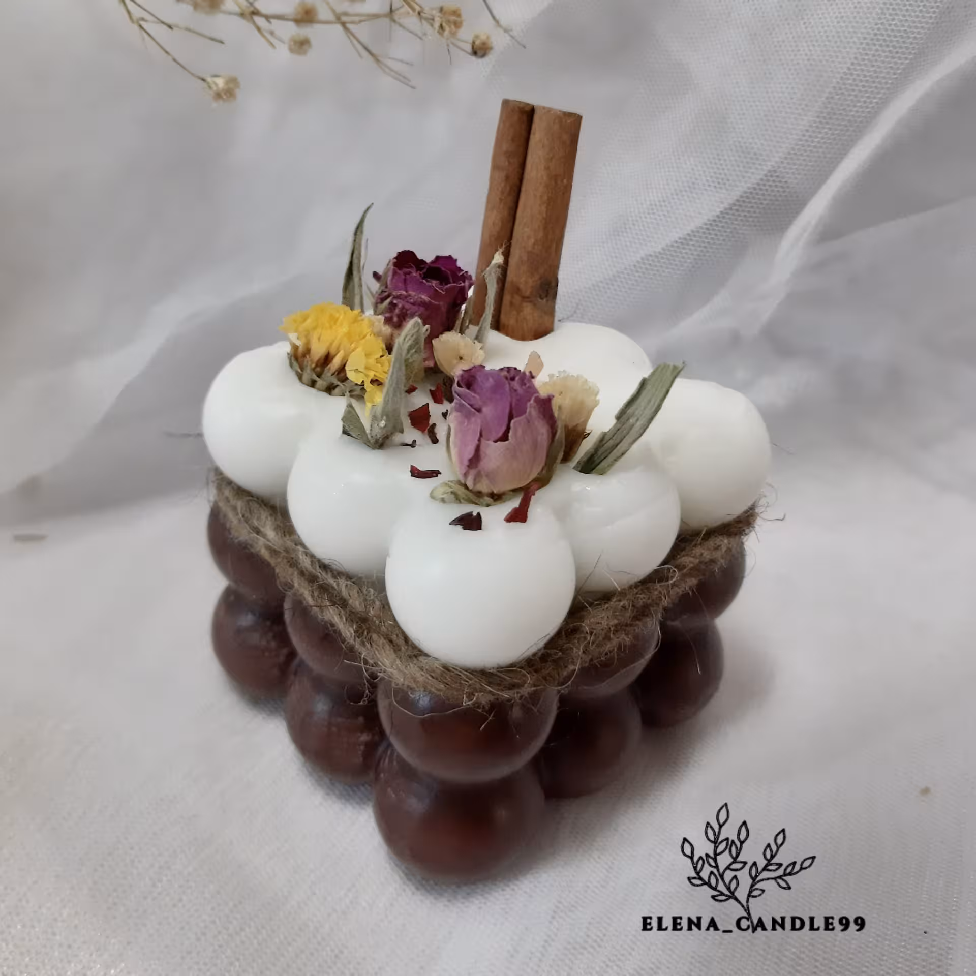 شمع روبیک گلدار