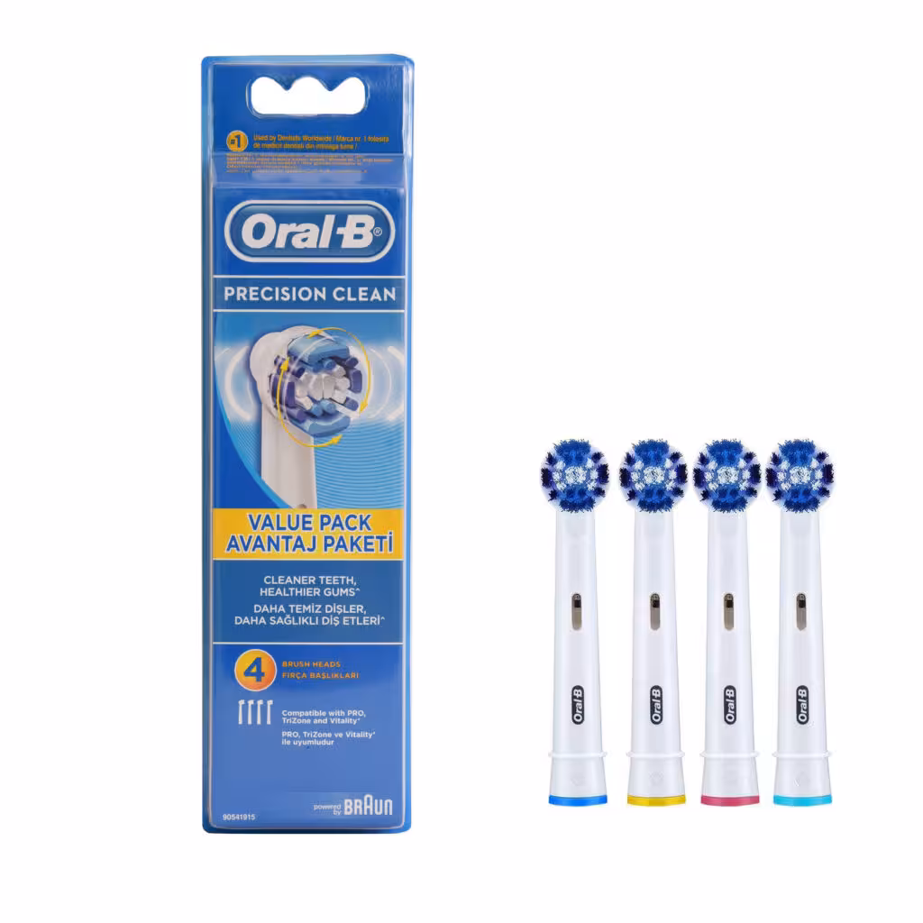 سری یدک مسواک برقی اورال-بی مدل PRECISION CLEAN بسته 4 عددی