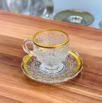 فنجان نعلبکی فوجین لب طلا