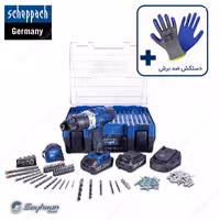 ست دریل پیچ گوشتی ضربه ای شارژی 20 ولت 206 عددی شپخ مدل 5909222904 - DTB20-20ProS