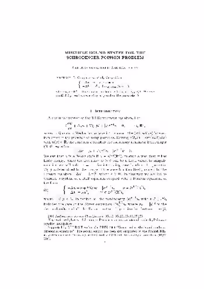 خرید و دانلود نسخه کامل کتاب Multiple bound states for the Schrödinger-Poisson problem