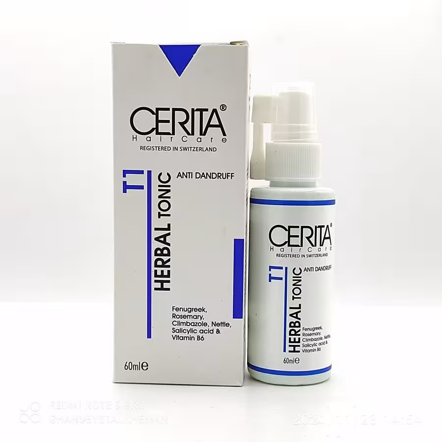 هیرتونیک گیاهی T1 سریتا مناسب انواع مو 60 میلی لیتر ا Cerita Anti Dandruff Herbal Hair Tonic T1 For All Hair 60 ml