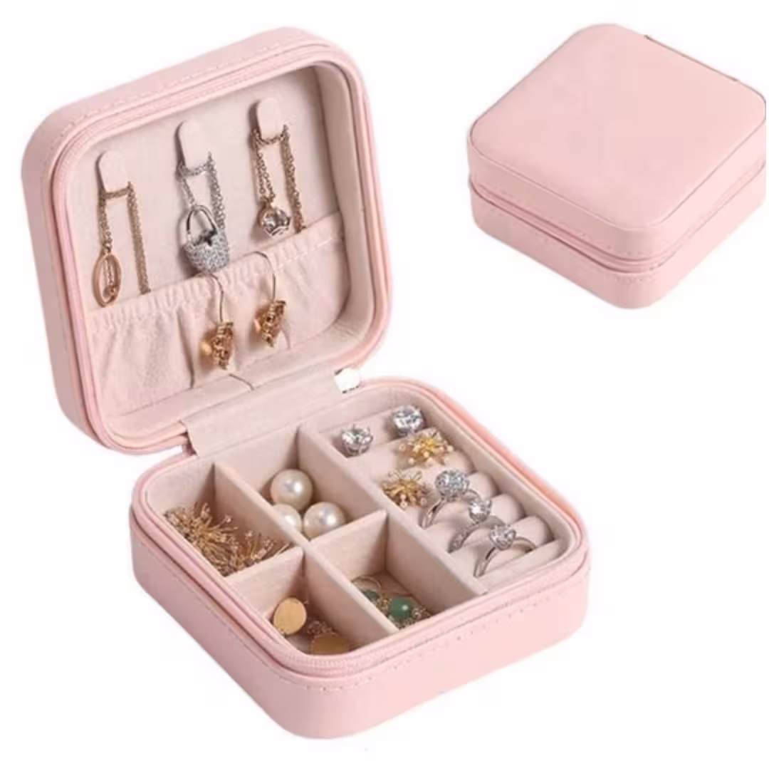 جعبه جواهرات مدل چرمی داخل مخملی مسافرتی مدل LD-1006