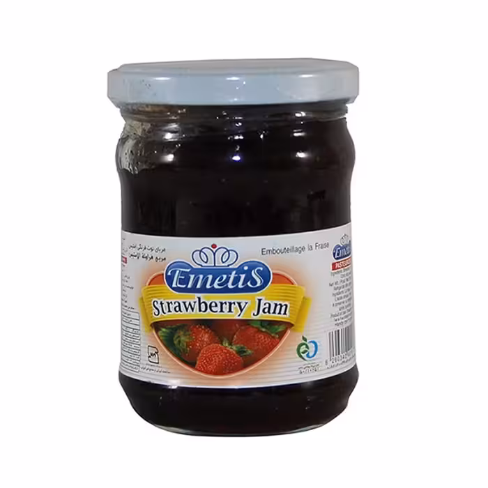 مربا توت فرنگی شیشه آمیتیس 300 گرمی