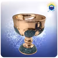 سنگاب 6 قل مس و فیروزه کوب 25 سانت