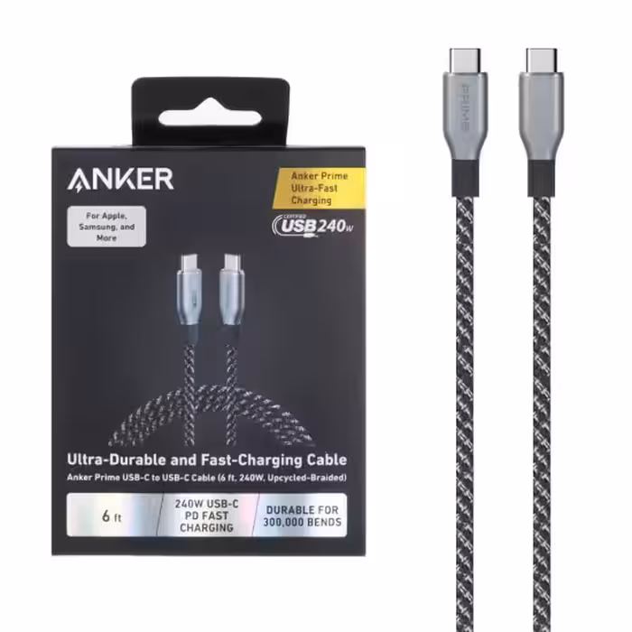 کابل تبدیل USB-C به USB-C انکر مدل A88E2 طول 1.8 متر با توان 240 وات