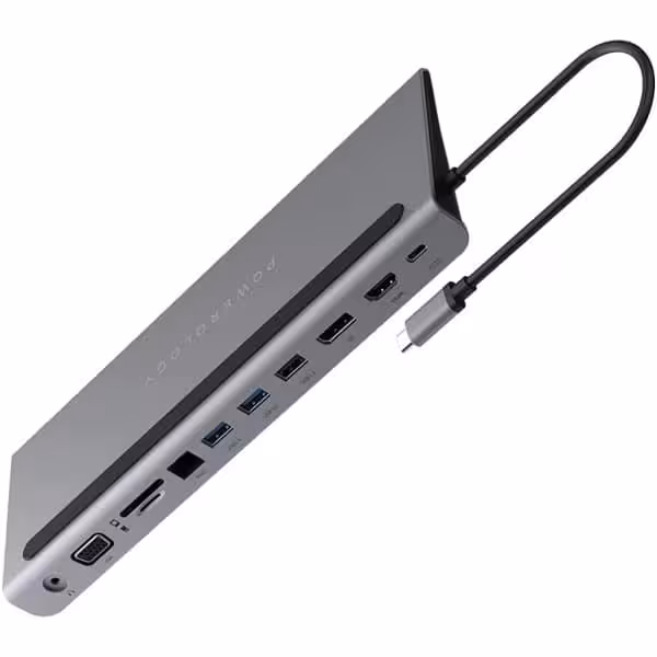 هاب تایپ سی 11 پورت پاورولوژی Powerology Multi-Display USB-C HUB And Laptop Stand P11CHBMCGY