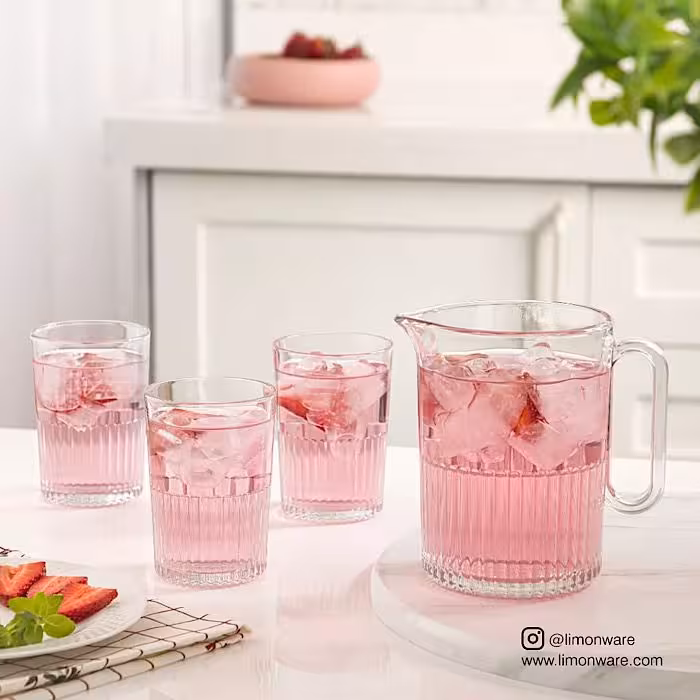 پارچ و لیوان شیاردار لیمون