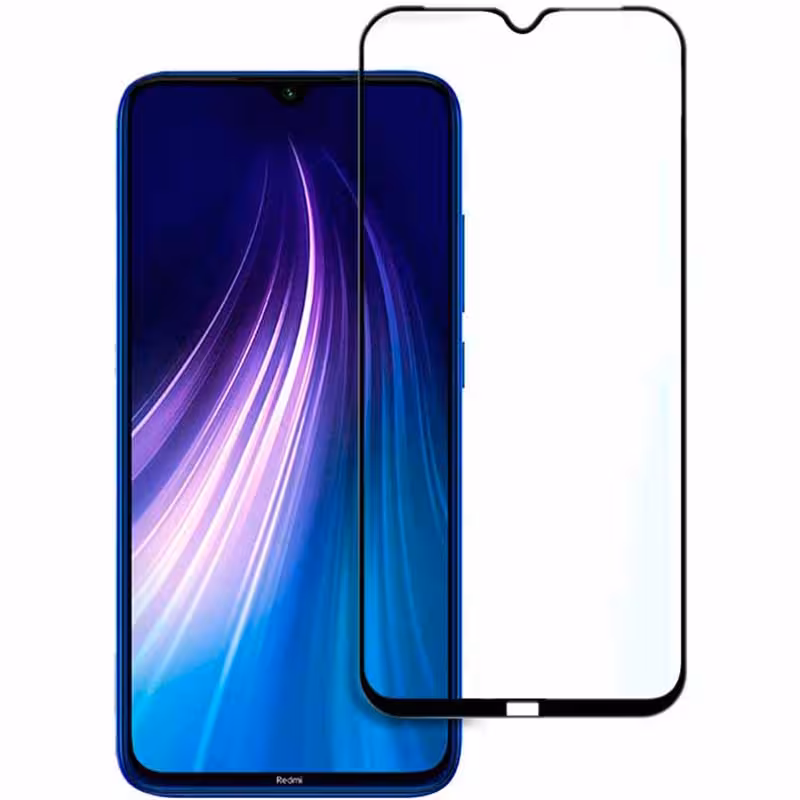 محافظ صفحه نمایش شیشه ای گلس شیائومی Note 8 تمام چسب و تمام صفحه Full Glass Screen Protector Xiaomi Redmi Note 8