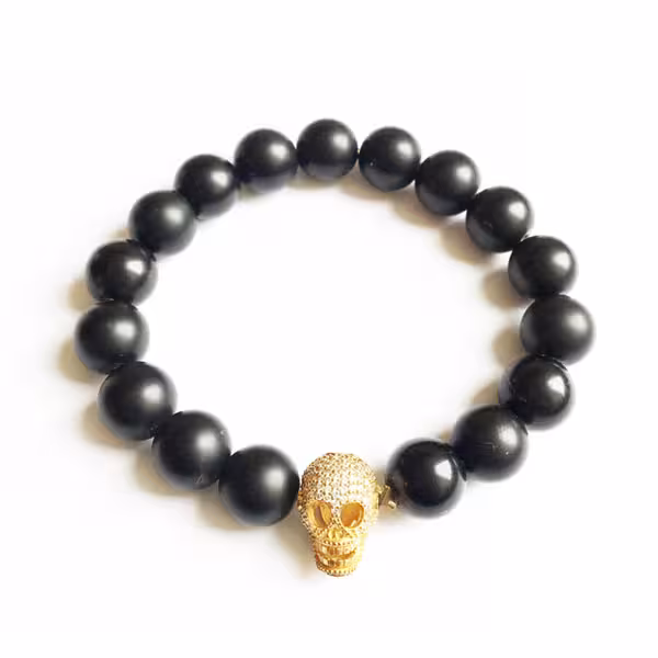 دستبند سنگی اسکلت جمجمه PM1037