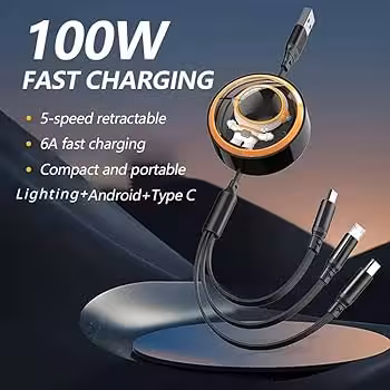 کابل شارژ سه کاره پرووان مدل PCC128R