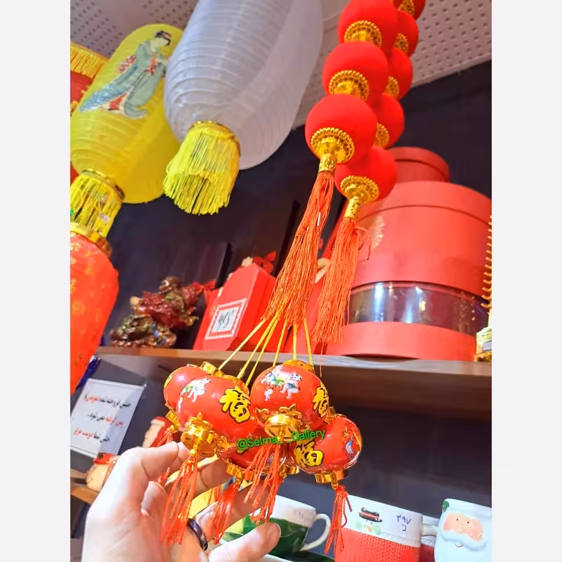 آویز فانوس ژاپنی اصل قابل شستشو اویز اباژور چینی اویز فانوس چینی اویز گوی قرمز تزیینات چینی تزیینات ژاپنی سلما گالری کرج