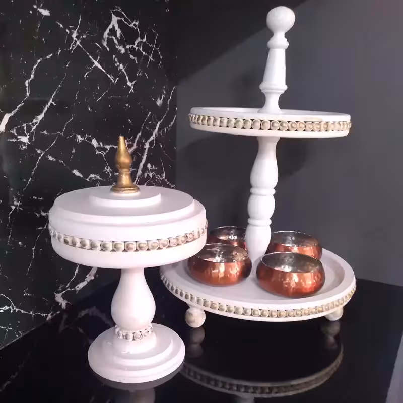 ظرف چوبی پذیرایی ست دوتایی