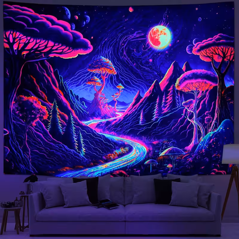 پوستر پارچه ای فیانی مدل بک دراپ بلک لایت کد F106