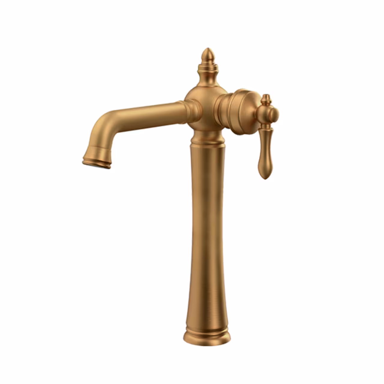 شیر روشویی پایه بلند کسری مدل ناپل طلایی مات