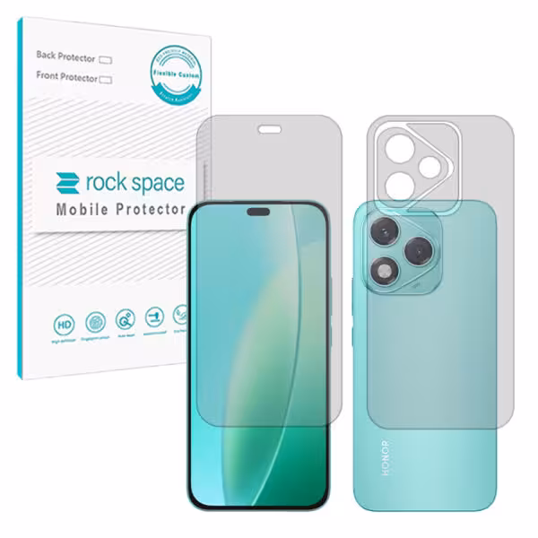 گلس صفحه نمایش و پشت گوشی آنر Honor 400 Lite مدل نانو هیدروژل مات برند راک اسپیس کد SS