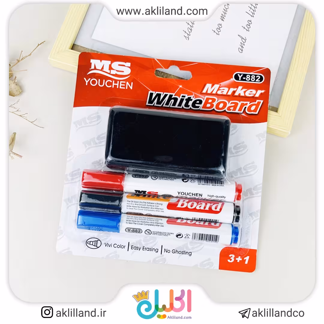 ست ماژیک وایت برد و تخته پاک کن