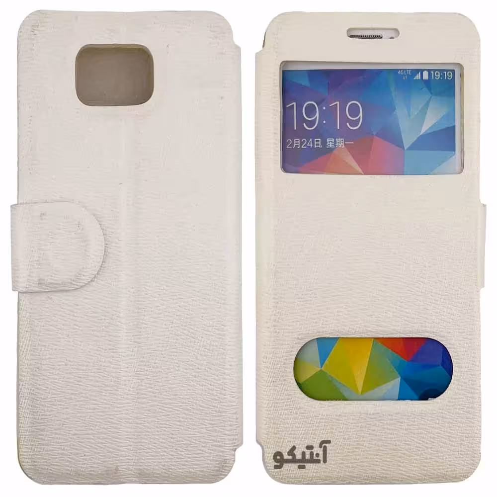 قاب Samsung Galaxy Alpha / G850 مدل کلاسوری طرح چرم / رنگ سفید – کد 41364