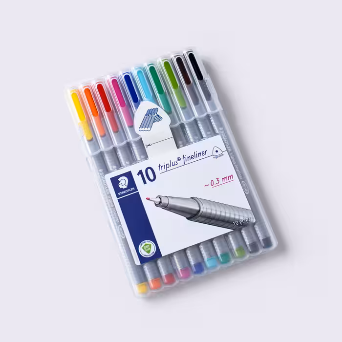 بسته 10 رنگ روان نویس نوک نمدی استدلر (STAEDTLER)