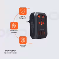 آداپتور سفر Porodo 2500W EU Pin