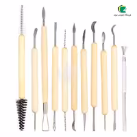 ابزار مجسمه سازی فرچه دار دسته چوبی 11 عددی