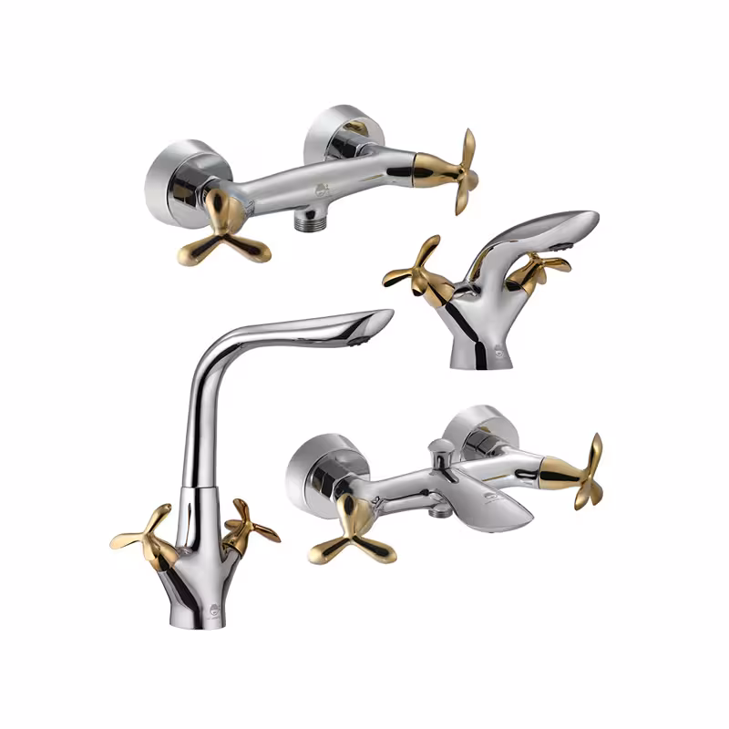 ست چهار تکه شیرآلات درخشان مدل آنتیک