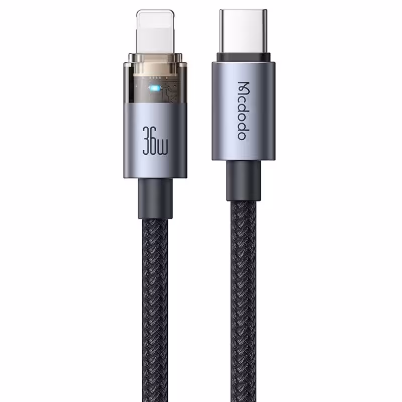 کابل 1.2 متری Type-C به لایتنینگ مک دودو 36 وات مدل Mcdodo CA-694 Type-C To Lightning 3A PD 36W 1.2m Fast Charging Cable