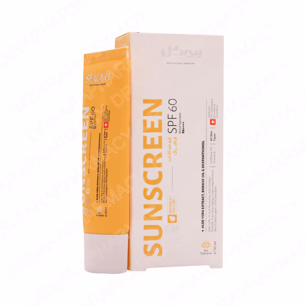 کرم ضد آفتاب SPF60 سی گل مناسب انواع پوست 50 میلی لیتری