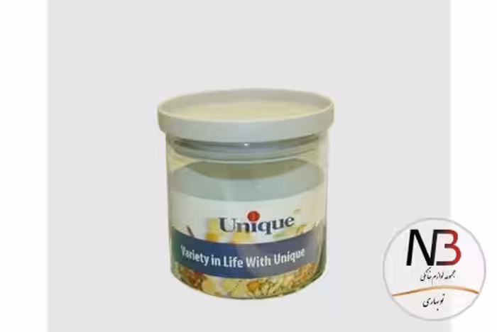 بانکه حبوبات شیشه ای درب طوسی 600 یونیک UN-1215